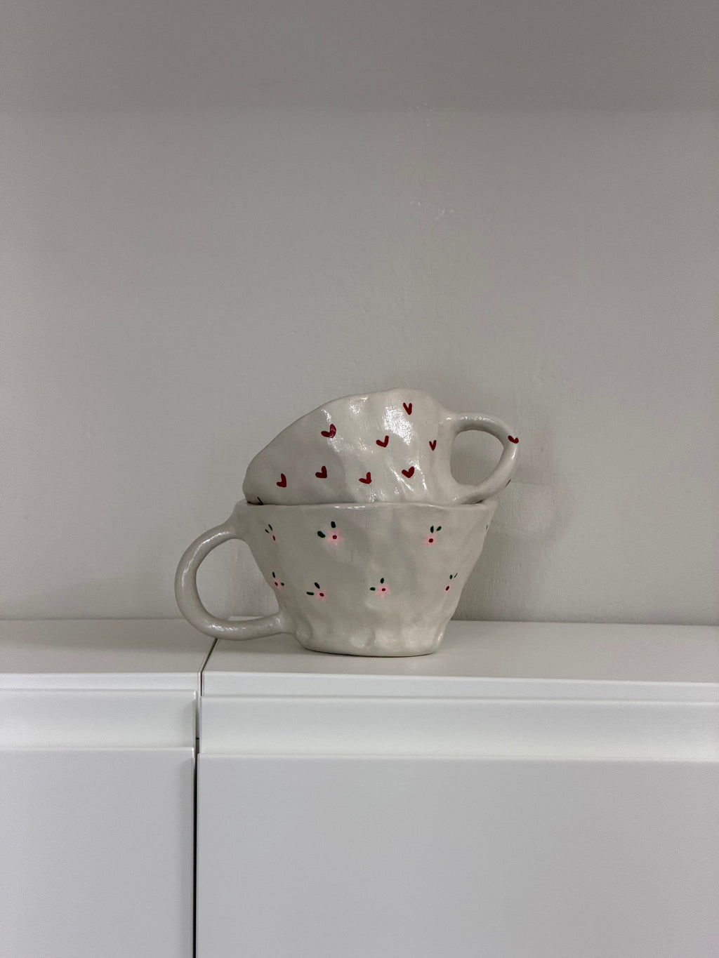 Pink flowers mug