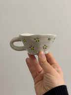 Green flowers mug
